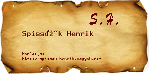 Spissák Henrik névjegykártya